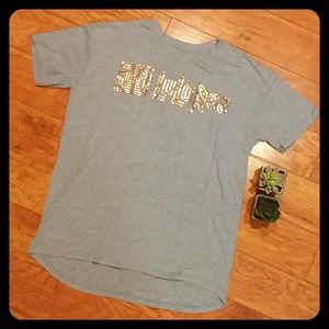 Gray & Rose Gold Lularoe Foil Logo Tee